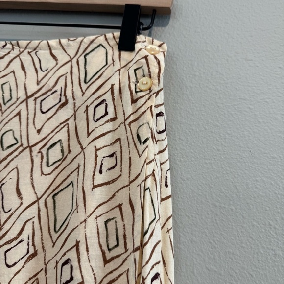 Hot Topics Floral Geometric Wrap Midi Skirt Hawaii Boho Tropical Beach M - Picture 4 of 8